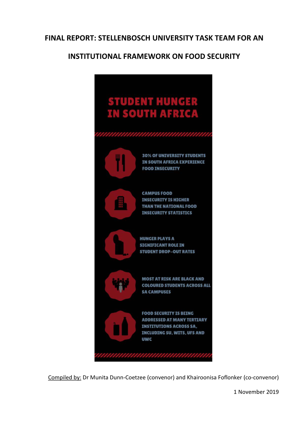 Final Report: Stellenbosch University Task Team for an Institutional Framework on Food Security