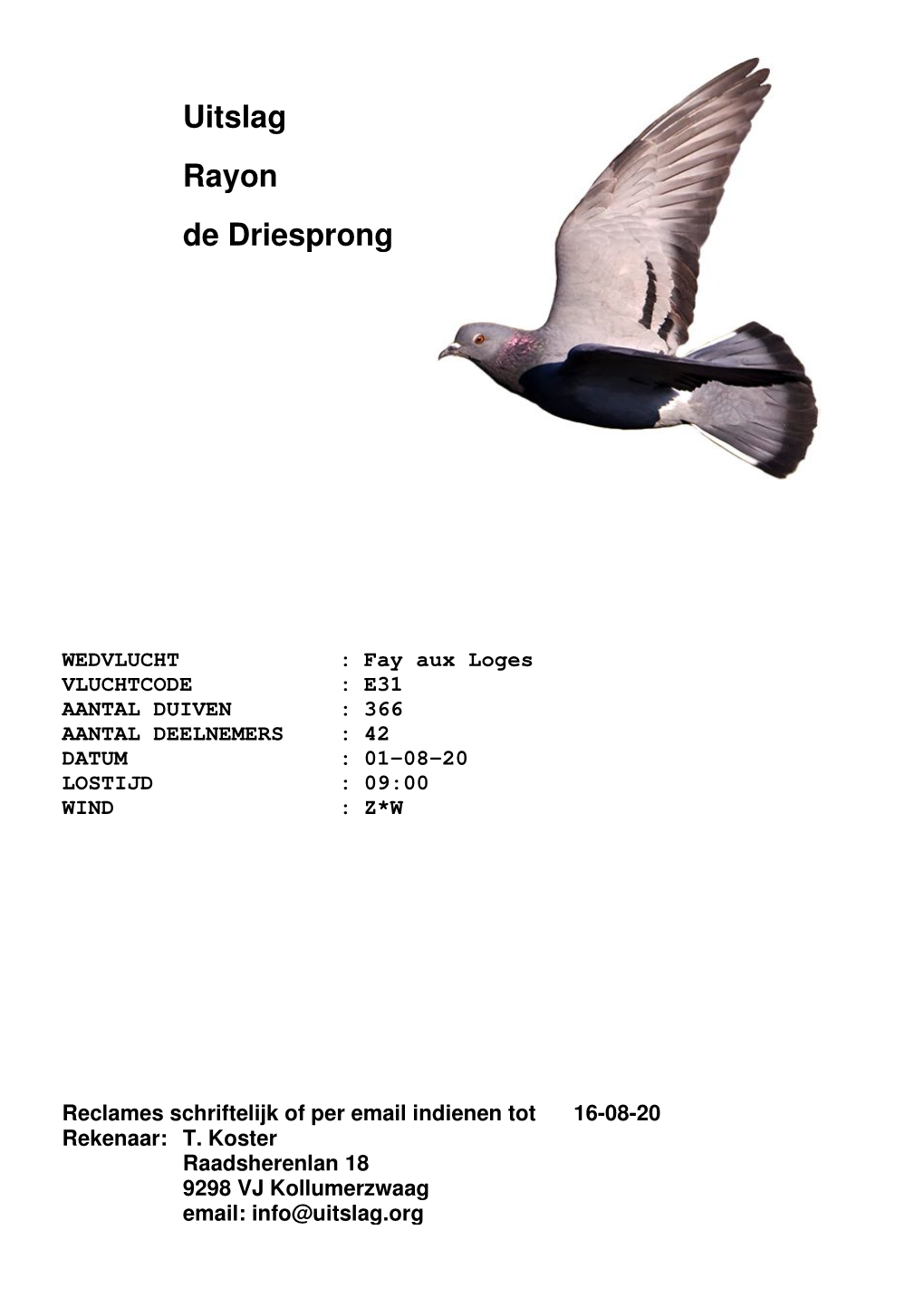 Uitslag Rayon De Driesprong