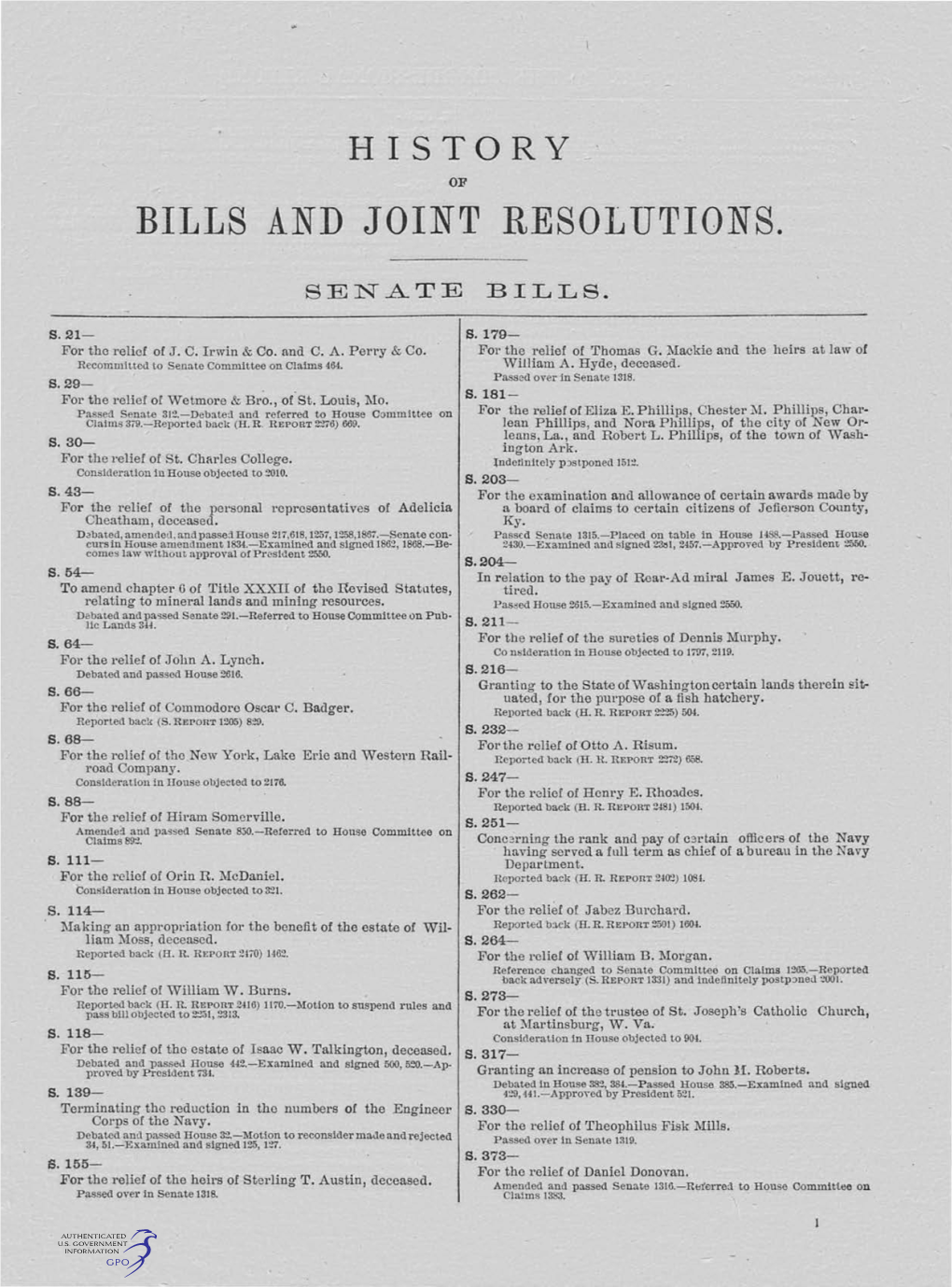 Bills and Joint Resolutions