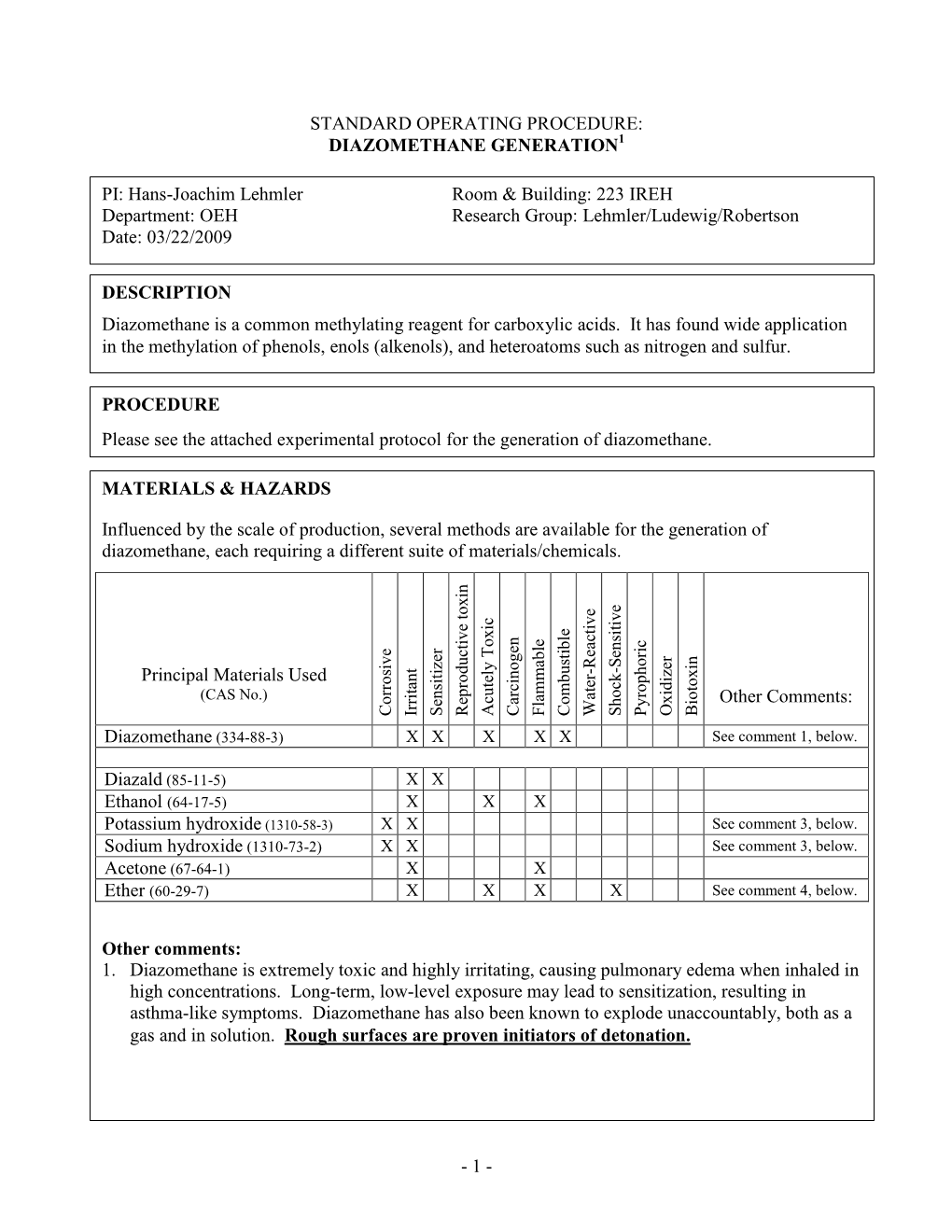 SOP Diazomethane.Pdf