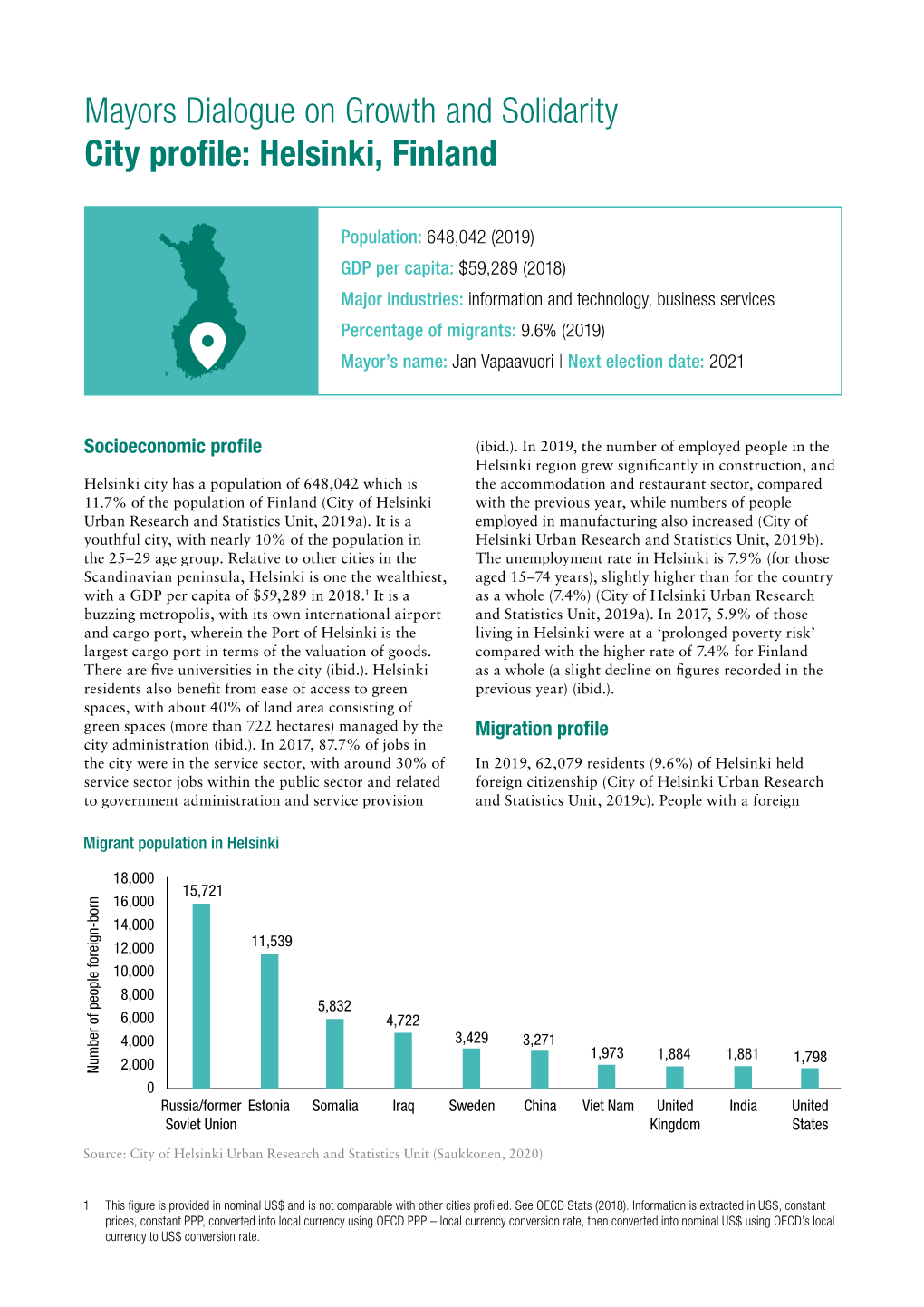 Mayors Dialogue on Growth and Solidarity City Profile: Helsinki, Finland