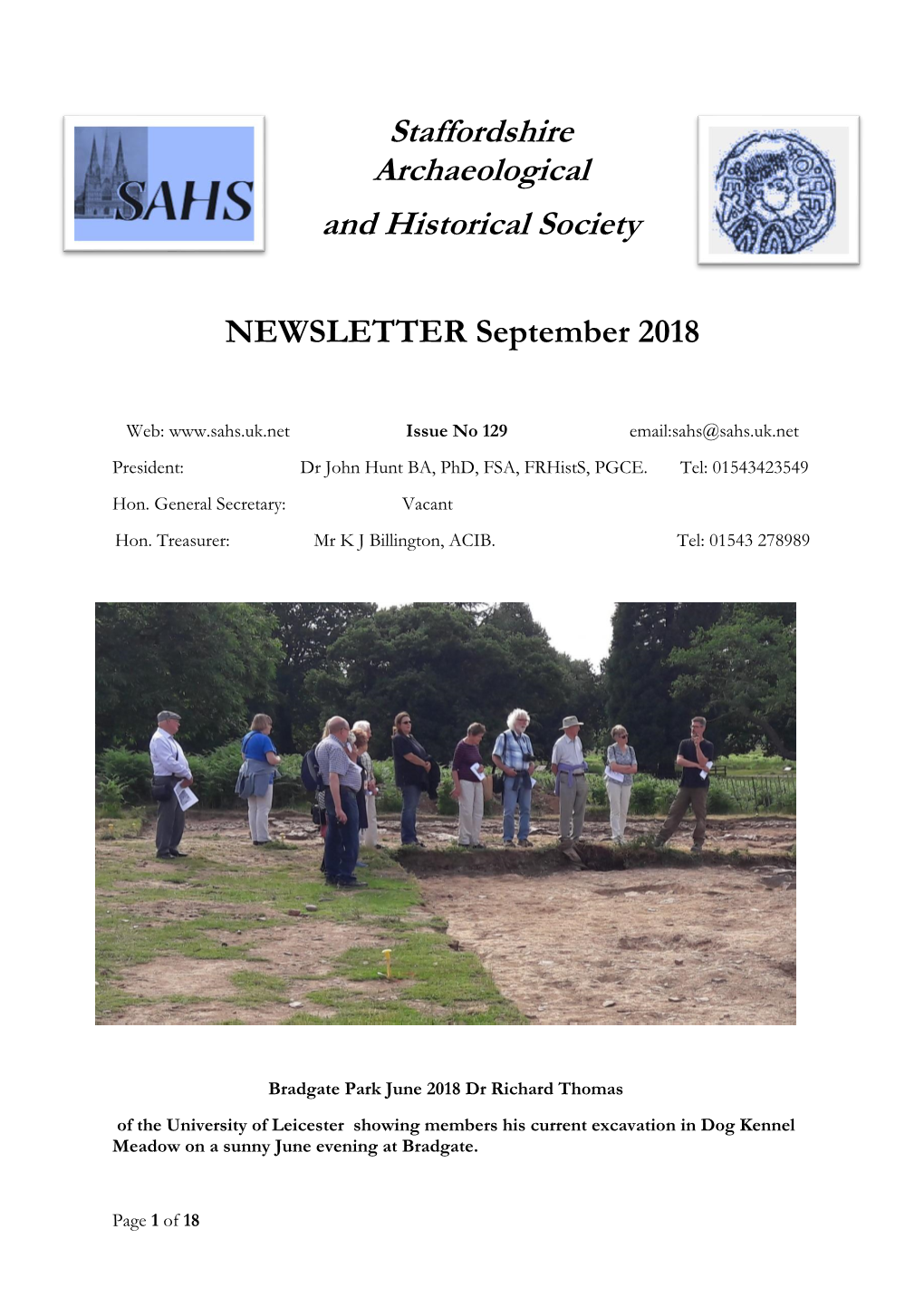 Newsletter 129 September 2018