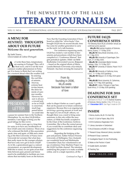 The Newsletter of the Ialjs LITERARY JOURNALISM