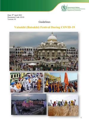 Guidelines: Vaisakhi (Baisakhi) Festival During COVID-19