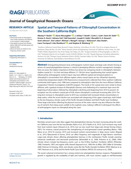 Spatial and Temporal Patterns of Chlorophyll Concentration in The