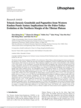 Research Article Triassic-Jurassic Granitoids and Pegmatites From