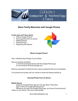 Store Family Memories with Google Photos