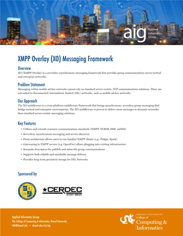 XMPP Overlay (XO) Messaging Framework