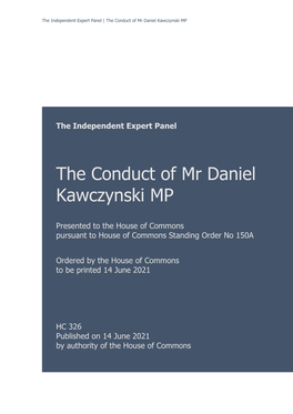The Conduct of Mr Daniel Kawczynski MP