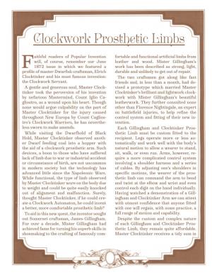 Clockwork Prosthetic Limbs