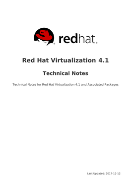 Red Hat Virtualization 4.1 Technical Notes