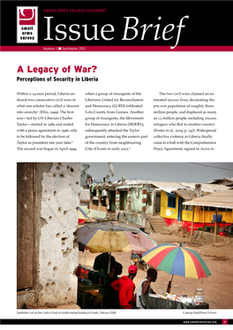 A Legacy of War? Perceptions of Security in Liberia