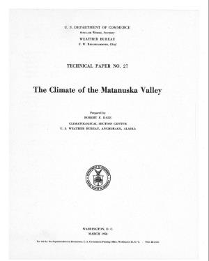 The Climate of the Matanuska Valley