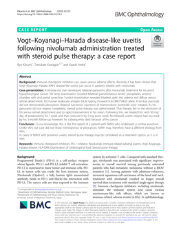 Vogt–Koyanagi–Harada Disease-Like Uveitis Following Nivolumab