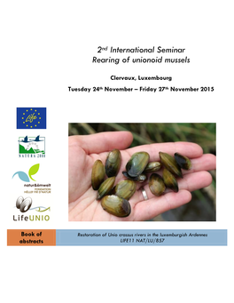 2Nd International Seminar Rearing of Unionoid Mussels
