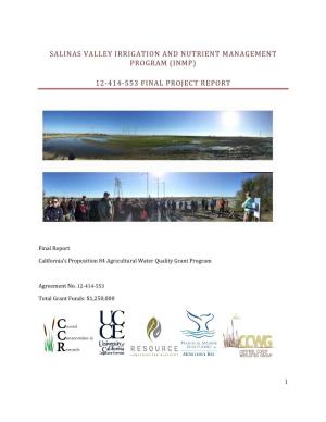 Salinas Valley Irrigation and Nutrient Management Program (Inmp)