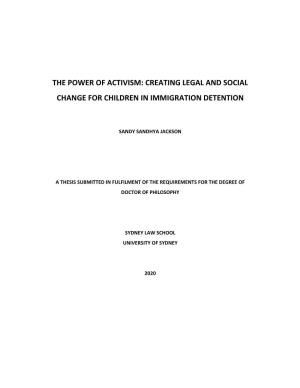 The Power of Activism: Creating Legal and Social Change for Children in Immigration Detention