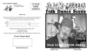 Dick Crum (1928-2005) Dated Material Published by the Folk Dance Federation of California, South Volume 42, No