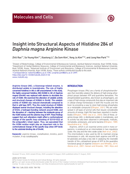 Insight Into Structural Aspects of Histidine 284 of Daphnia Magna