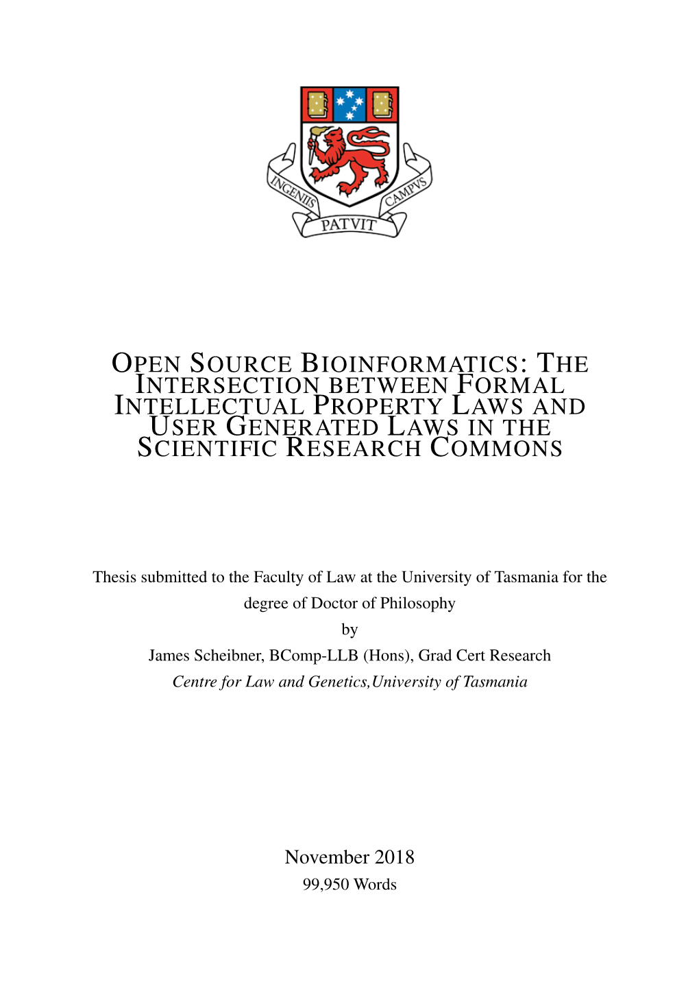 Open Source Bioinformatics:The Intersectionbetween Formal Intellectual Property Laws and User Generated Laws in the Scientific Research Commons