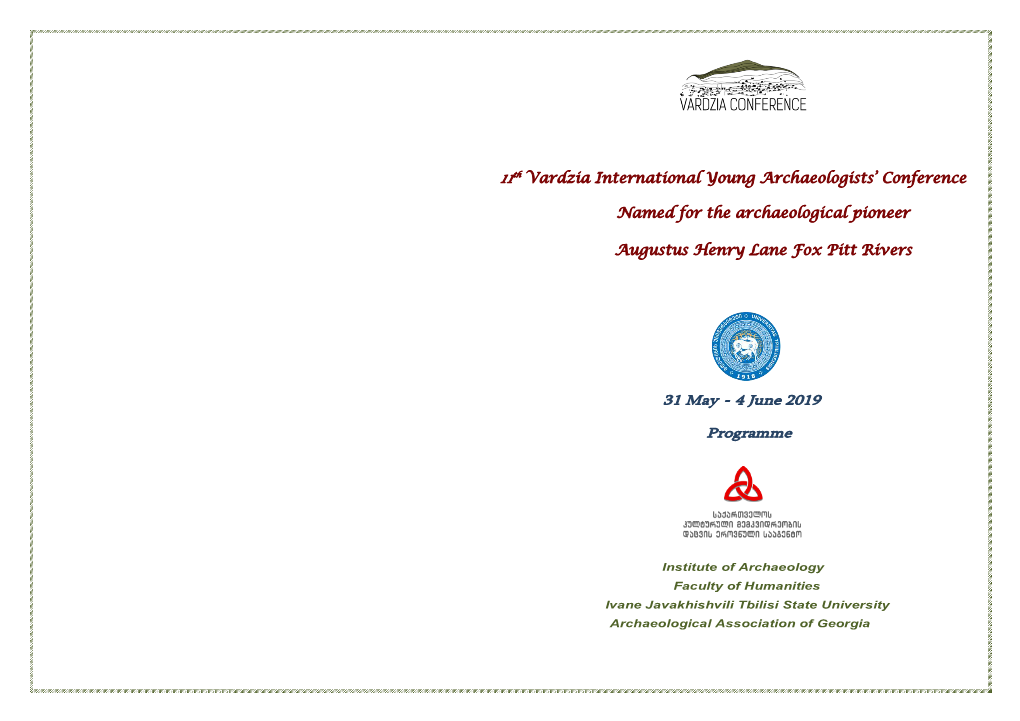 11Th Vardzia International Young Archaeologists' Conference Named