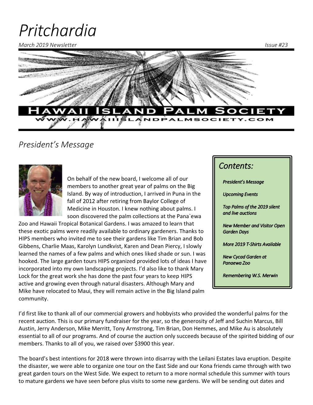 March 2019 Newsletter Issue #23