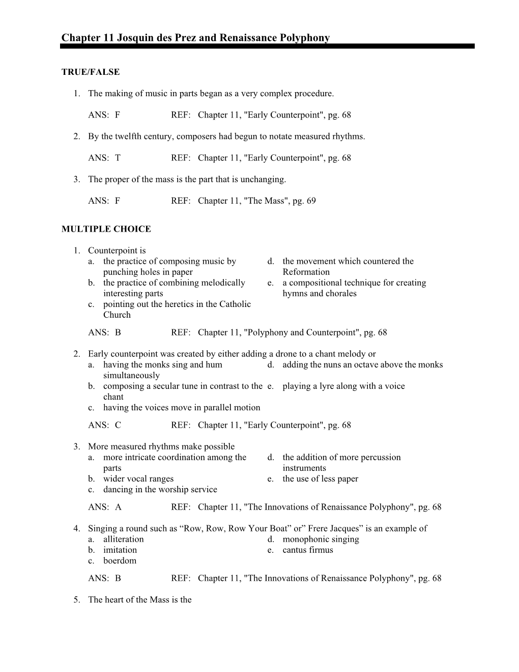 Chapter 11 Josquin Des Prez and Renaissance Polyphony