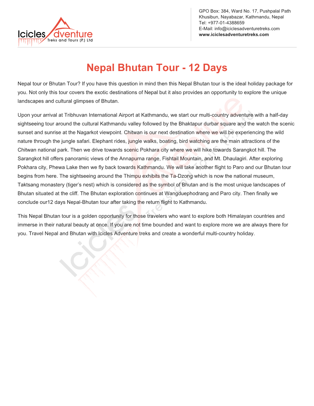 Nepal Bhutan Tour - 12 Days