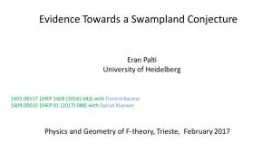 Evidence Towards a Swampland Conjecture
