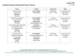 Guildford Diocese Hearing Aid Drop-In Clinics