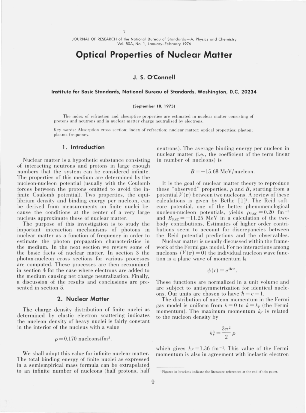 Optical Properties of Nuclear Matter