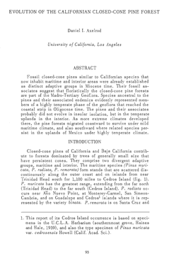 Evolution of the Californian Closed-Cone Pine Forest