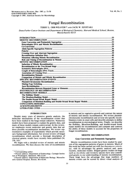 Fungal Recombination TERRY L
