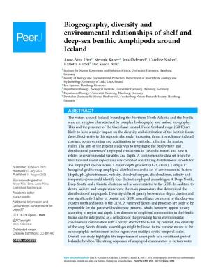 Biogeography, Diversity and Environmental Relationships of Shelf and Deep-Sea Benthic Amphipoda Around Iceland