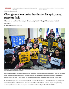 Older Generations Broke the Climate. It's up to Young People to Fix It