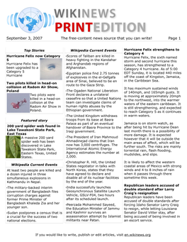 September 3, 2007 the Free-Content News Source That You Can Write! Page 1