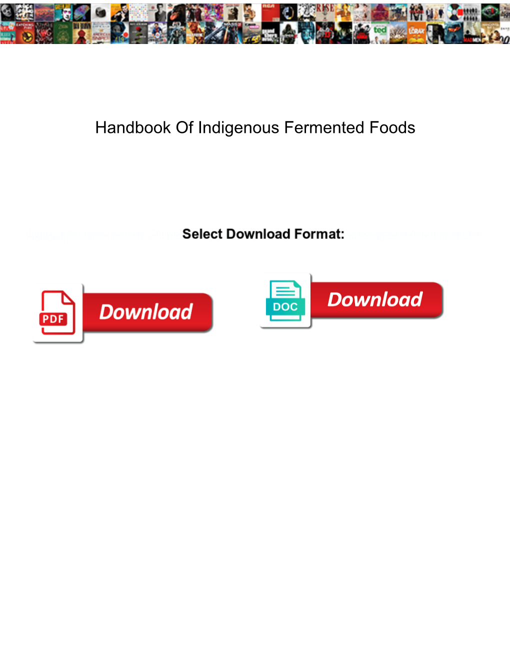 Handbook of Indigenous Fermented Foods