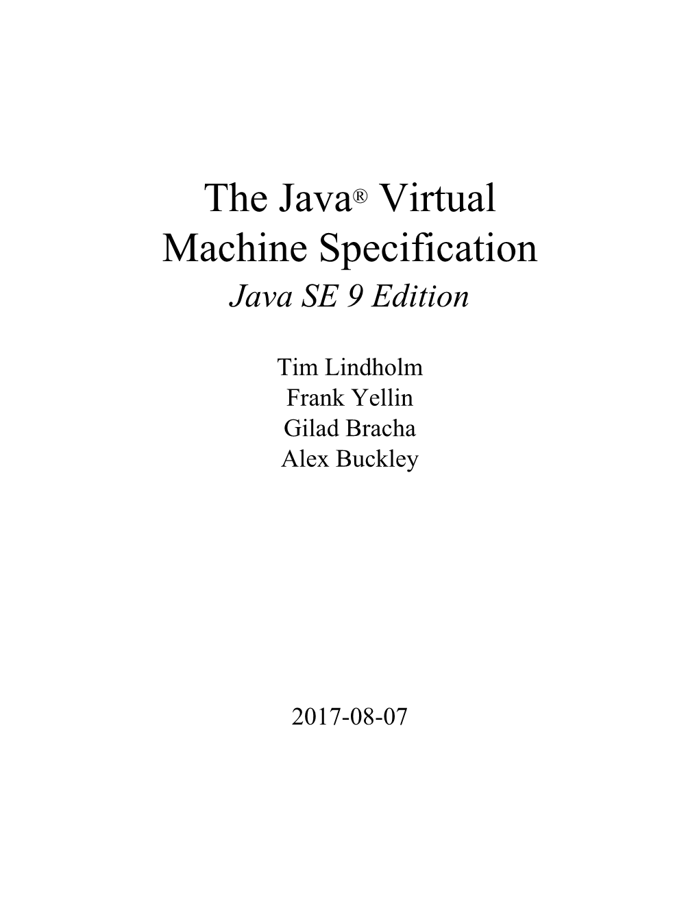 The Java® Virtual Machine Specification Java SE 9 Edition