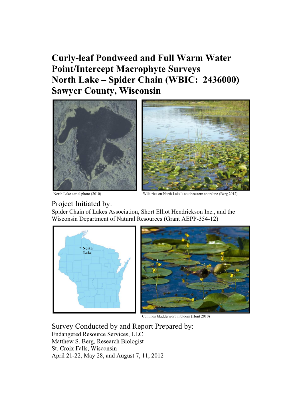 North Lake Sawyer Co CLP and PI Plant Surveys 2012 Mberg ERS Llcfinalreport