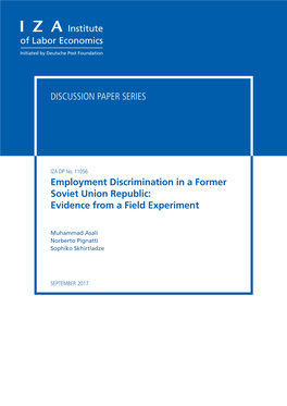 Employment Discrimination in a Former Soviet Union Republic: Evidence from a Field Experiment