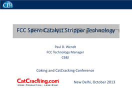 FCC Spent Catalyst Stripper Technology