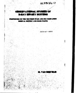 Observational Studies of X-Ray Binary Systems Observational Studies of X-Ray Binary Systems