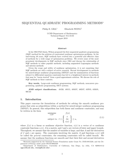 Sequential Quadratic Programming Methods∗