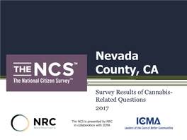 Presentation of NCS Cannabis Survey Results For