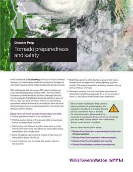 Tornado Preparedness and Safety