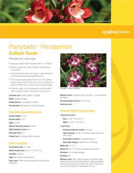 Partybells™ Penstemon Culture Guide Penstemon Hartwegii