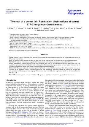 The Root of a Comet Tail: Rosetta Ion Observations at Comet 67P/Churyumov–Gerasimenko E