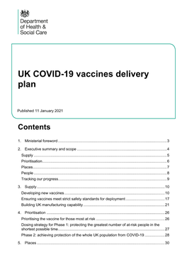 UK COVID-19 Vaccines Delivery Plan