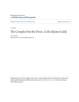 The Complex Past the Door: a Life of James Liddy