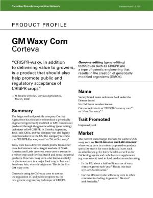 Product Profile – GM Waxy Corn: Corteva